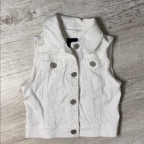 GapKids white denim vest small (6-7) - Picture 1 of 3